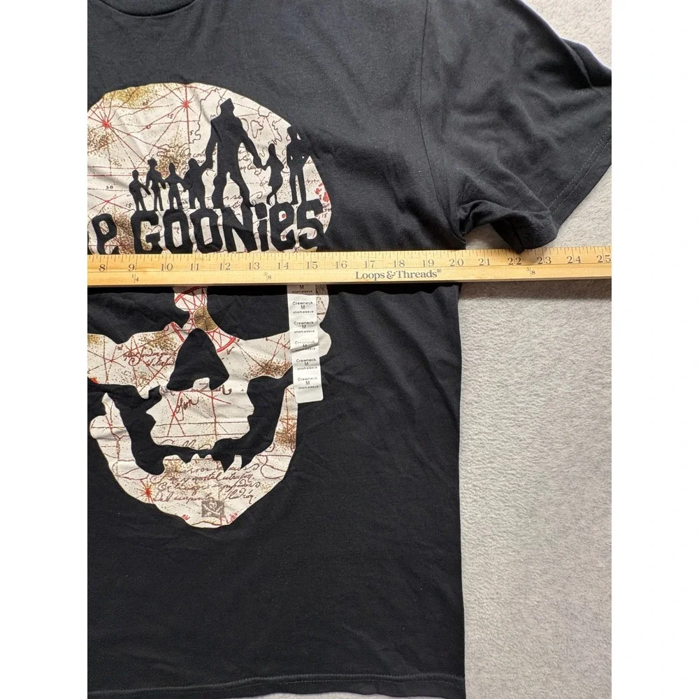 The Goonies Hybrid Apparel Skull Treasure Map Graphic T-Shirt Black Mens Medium